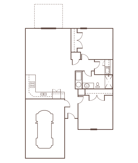 Woodland Crossing One Bedroom Floor Plan